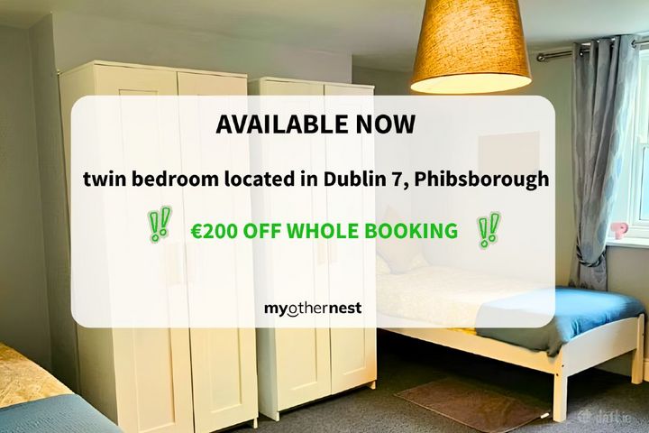 full twin bedroom, Royal Canal Terrace, Phibsborough Road, Dublin 7, North Circular Road, Dublin 7