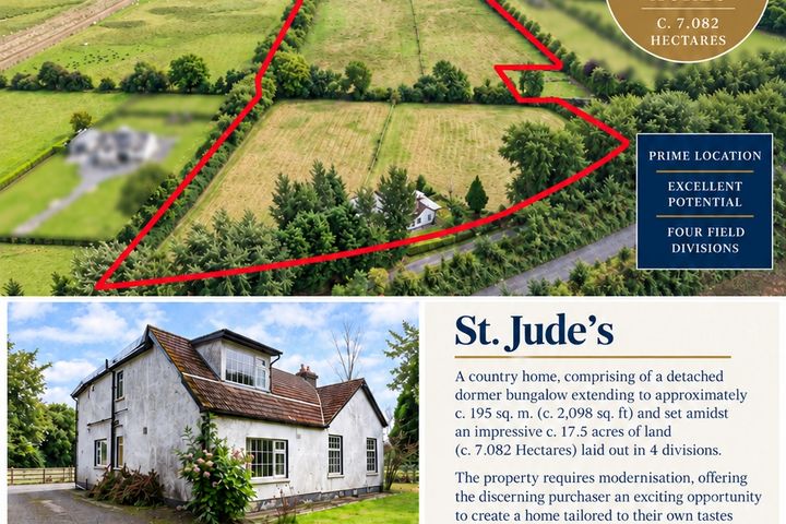 Residence on c. 17.5 Acres of Land, St. Jude's, Sherlockstown Common, Sallins, Co. Kildare, W91 X4K4