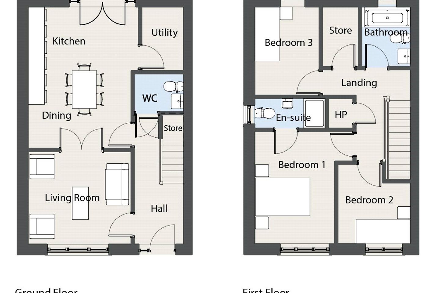 B Type - 3 Bed End / Terraced, Oak Church, Kildare, Co. Kildare