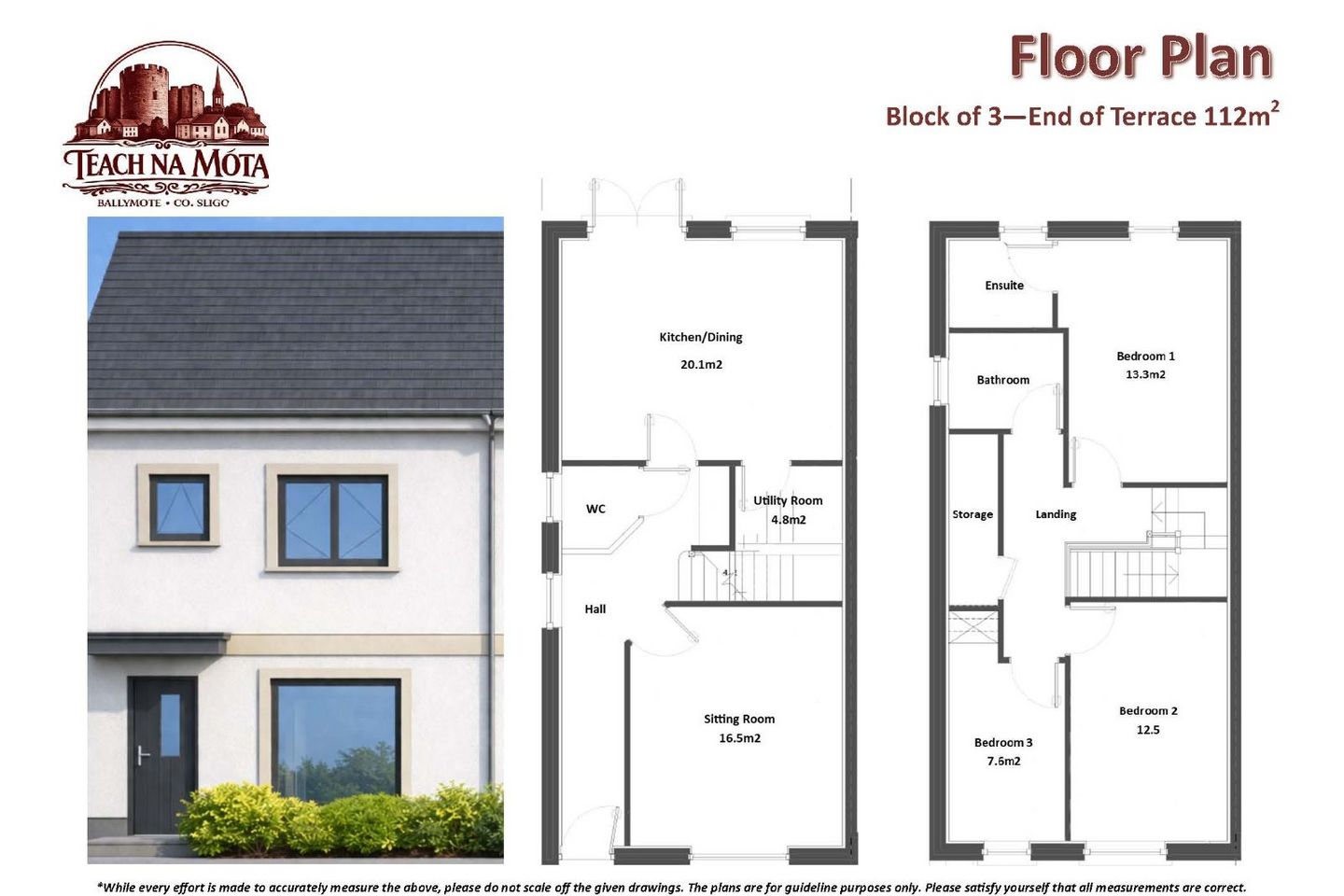 3 Bed End Terrace, Teach Na Móta, Ballymote, Co. Sligo