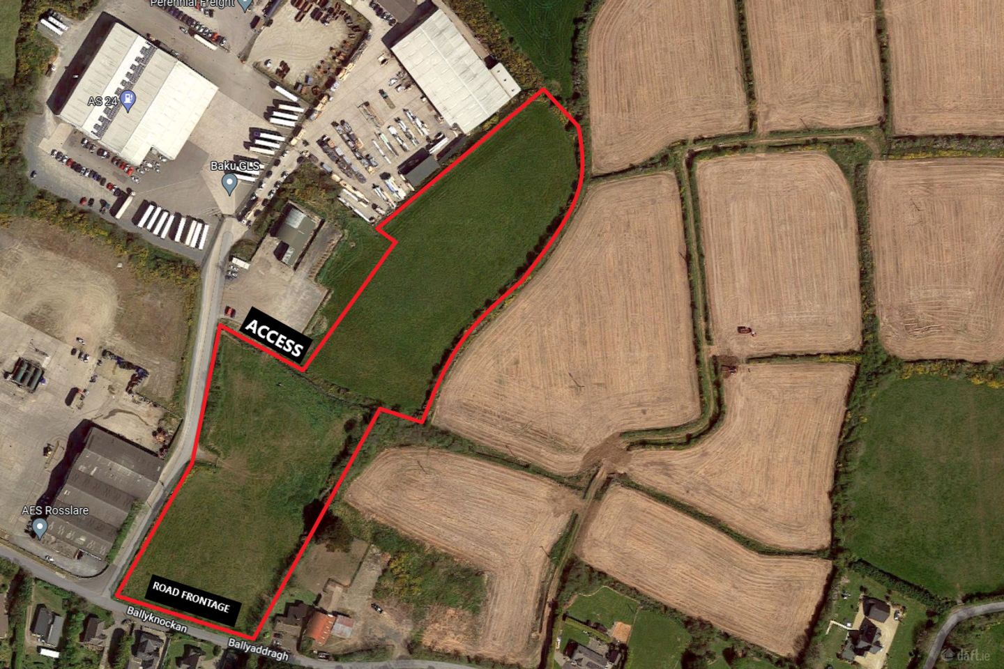 Compact c. 5.8 Acre Holding (Zoned Light Industrial) at Kilrane, Rosslare Harbour, Co. Wexford