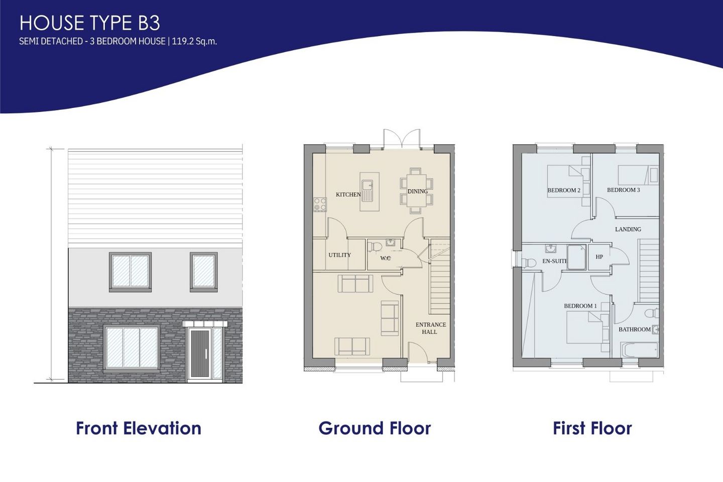 House Type B3/B3.1, Chapel Hill, Old Chapel, Bandon, Co. Cork