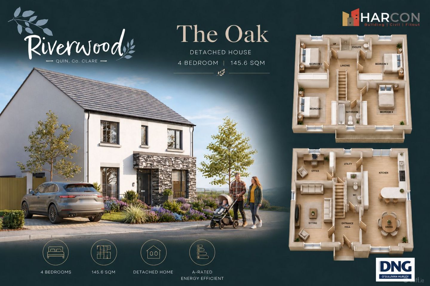 The Oak - 4 Bedroom Detached, Riverwood, Quin, Co. Clare, Riverwood, Quin, Co. Clare, Ennis, Co. Clare