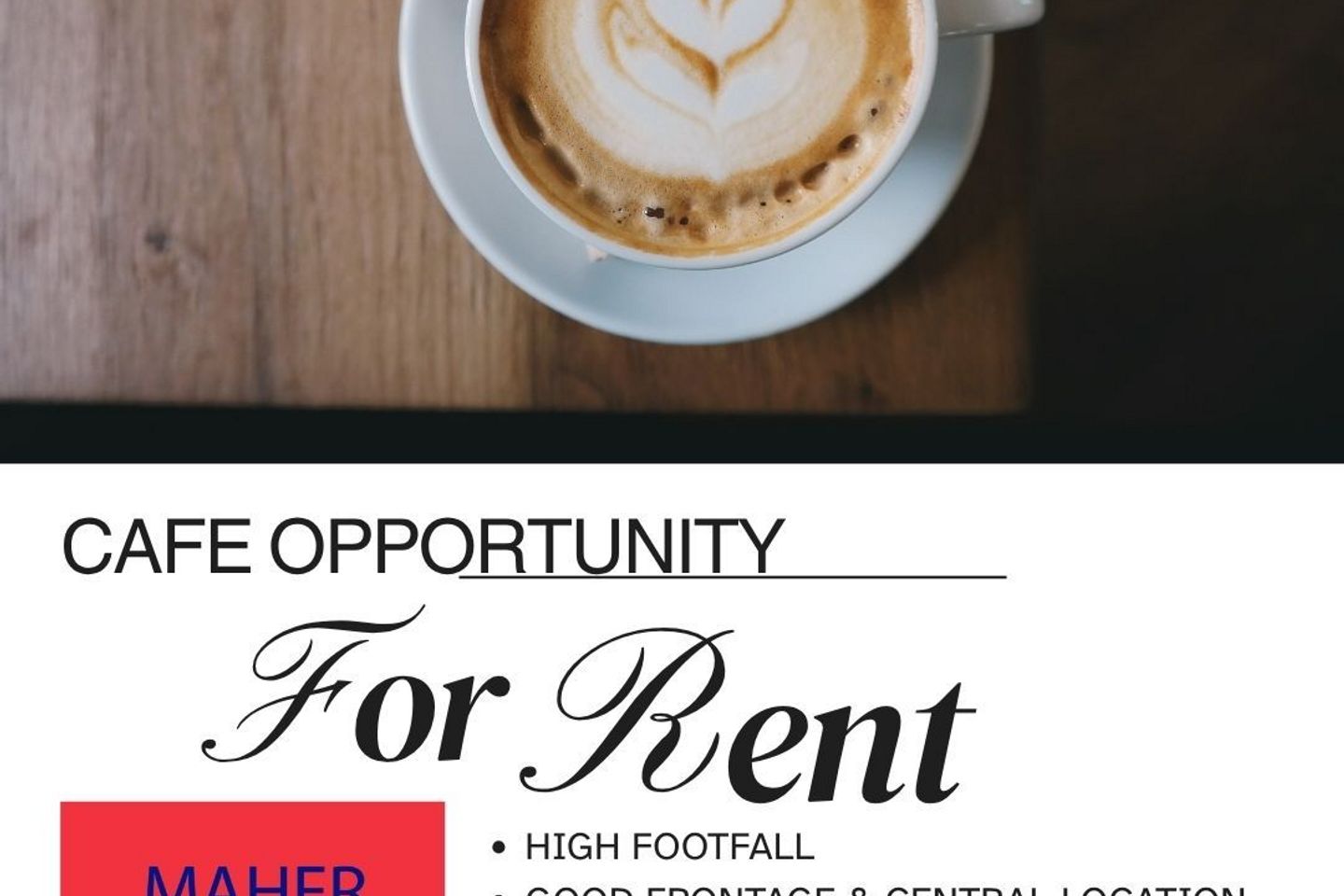 Cafe opportunity Town Centre, Carlow Town, Co. Carlow
