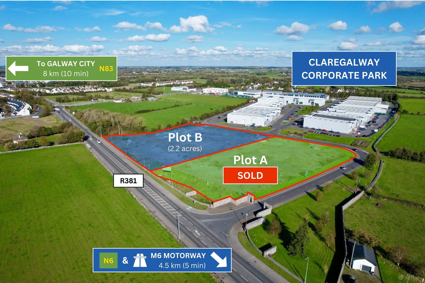 2.2 Acre Plot  B  at Claregalway Corporate Park, Claregalway, Co. Galway