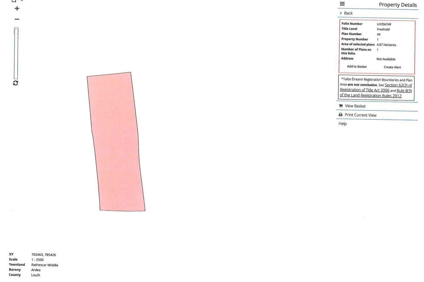 Rathescar Middle, Folio LH35674F, Ardee, Co. Louth