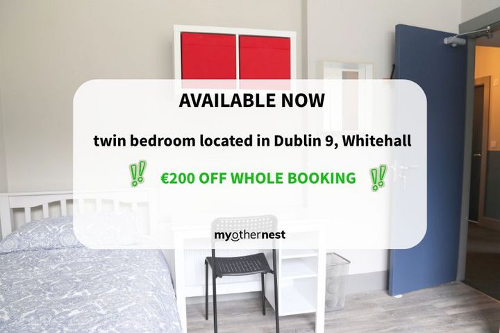 full twin bedroom,  1.2.4 The Rise,Dublin 9, Drumcondra, Dublin 9