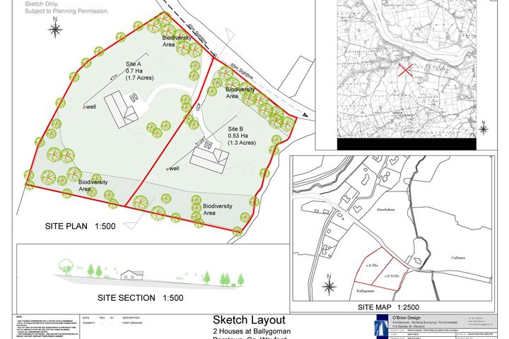 c. 1.7 Acre Site & c. 1.3 Acre Site at Ballygoman, Barntown, Co. Wexford