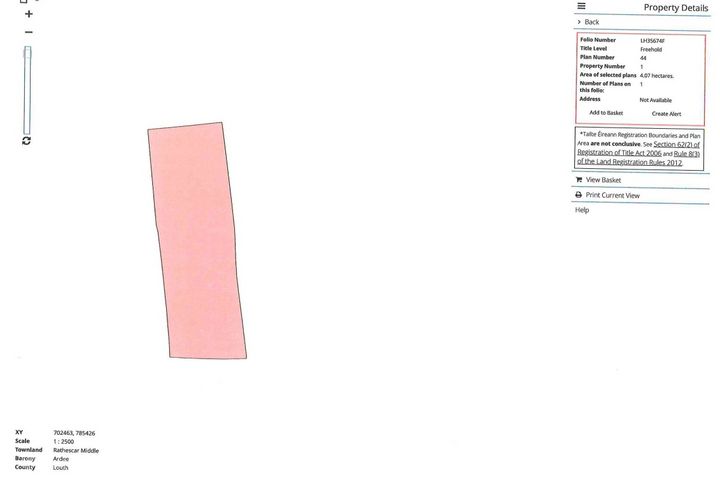 Rathescar Middle, Folio LH35674F, Ardee, Co. Louth