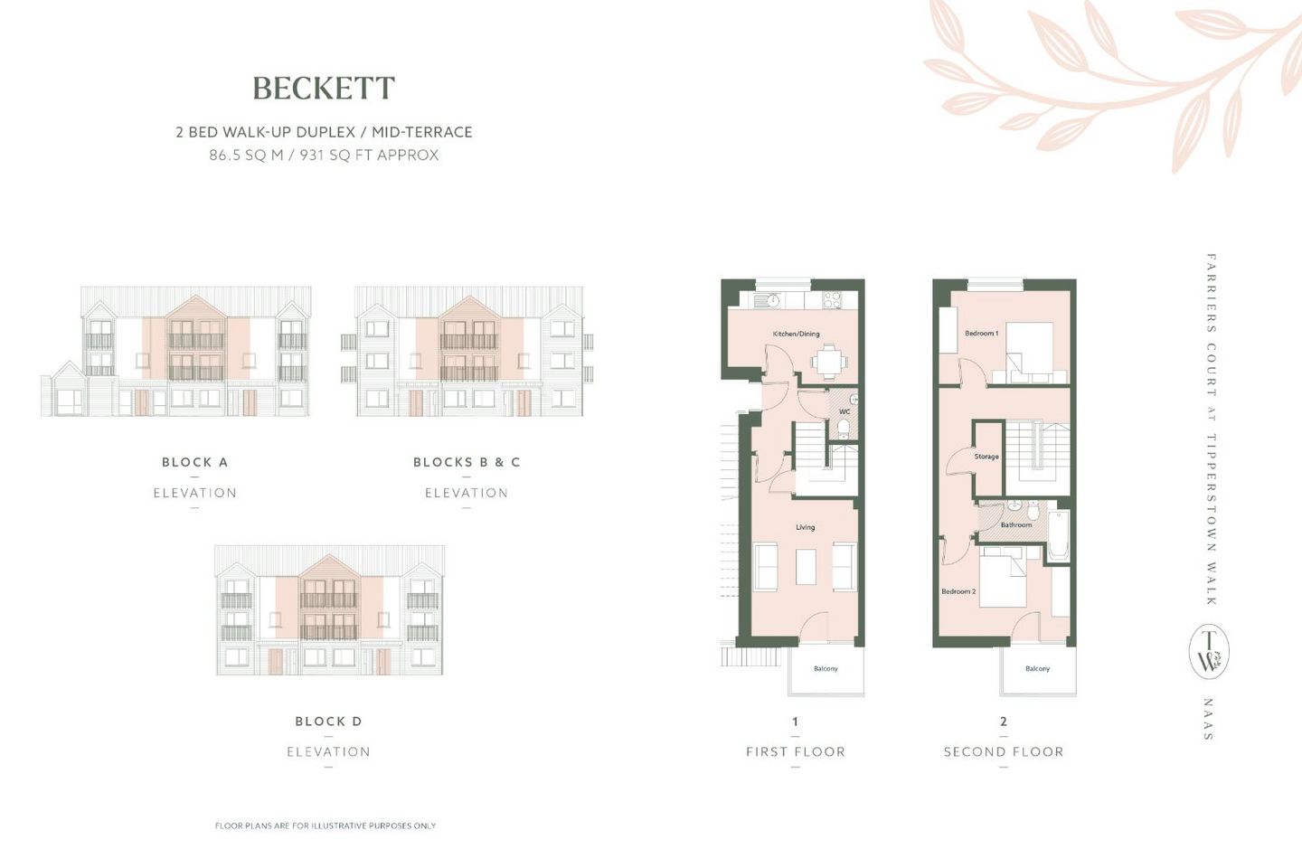 The Beckett - 2 Bedroom Own Door Duplex, Tipperstown Walk, Tipper Road, Naas, Naas, Co. Kildare