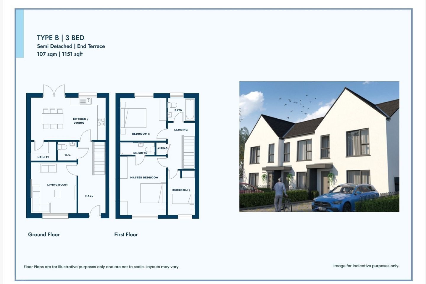 Type B - 3 Bed Semi Detached, Cnoc na Ri, Kingscourt , Kingscourt, Co. Cavan