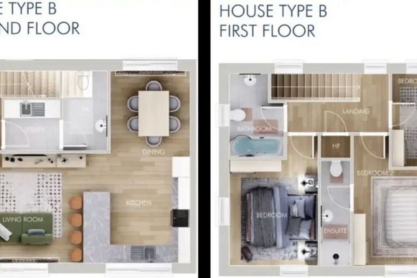 Type B (3 Bed, 3 Bath), Woodfield Manor, Newcastle West, Co. Limerick