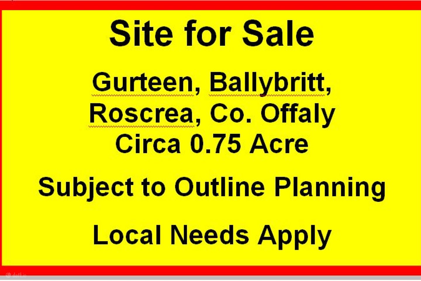 Gurteen, Ballybritt, Roscrea, Boheraphuca, Co. Offaly