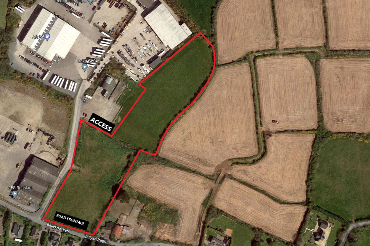 Compact c. 5.8 Acre Holding (Zoned Light Industrial) at Kilrane, Rosslare Harbour, Co. Wexford