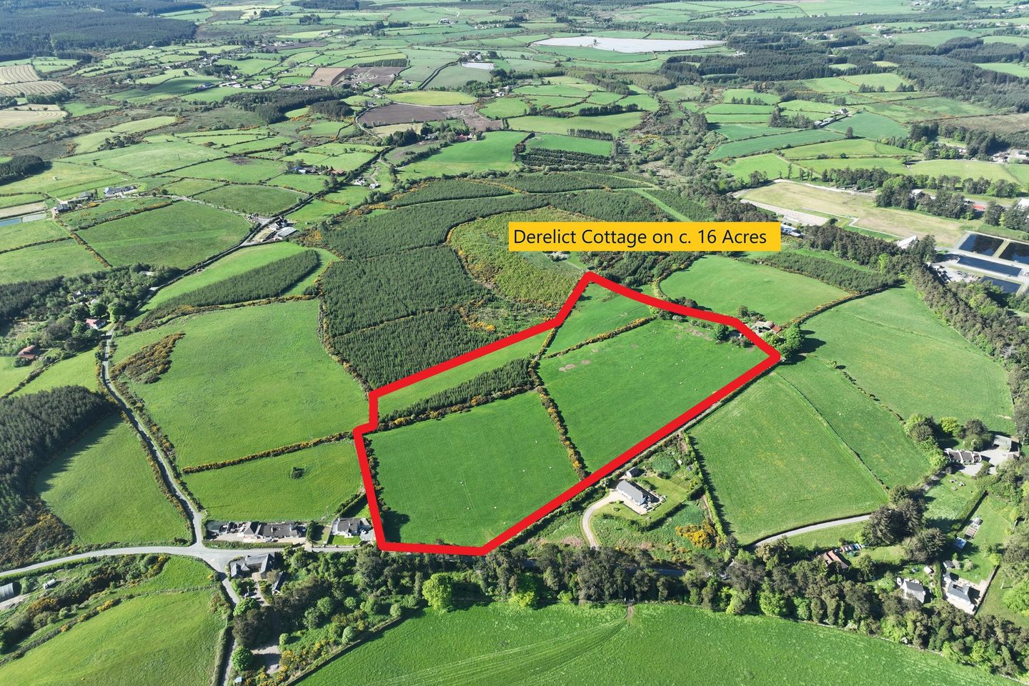 Derelict Farmhouse on c. 16 Acres, Roundwood, Co. Wicklow is for sale