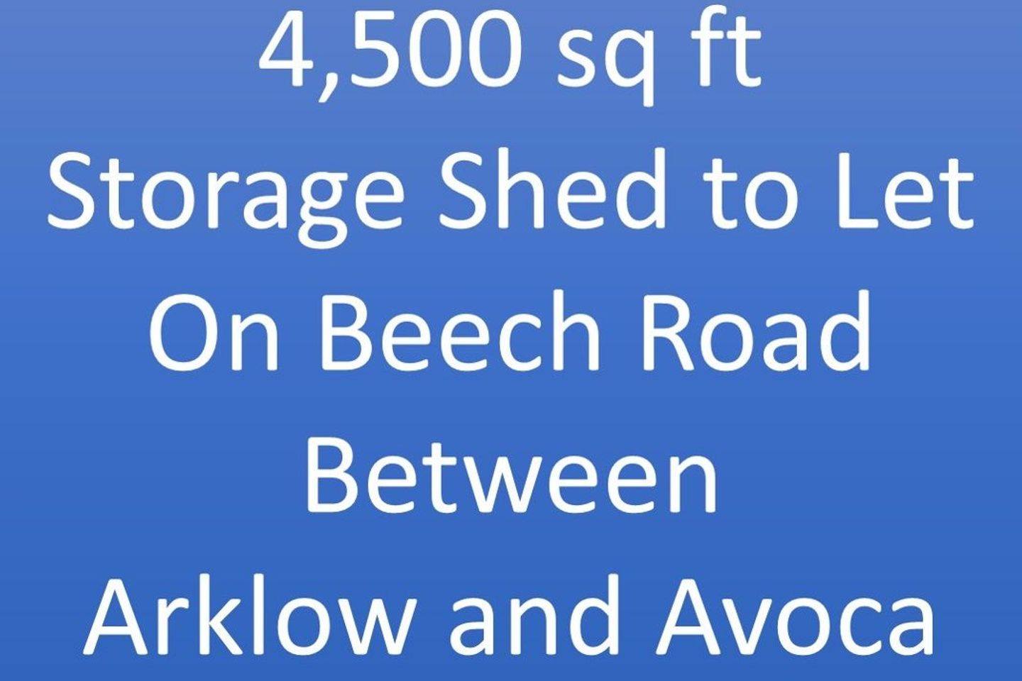 Industrial Unit To Let - 4,500 sq. feet, Arklow, Co. Wicklow