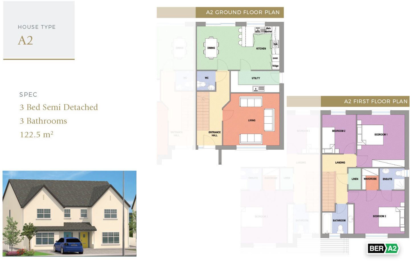 House Type A3 & A4, Gort na Gréine, House Type A3 & A4, Gort na Gréine, Gort na Gréine