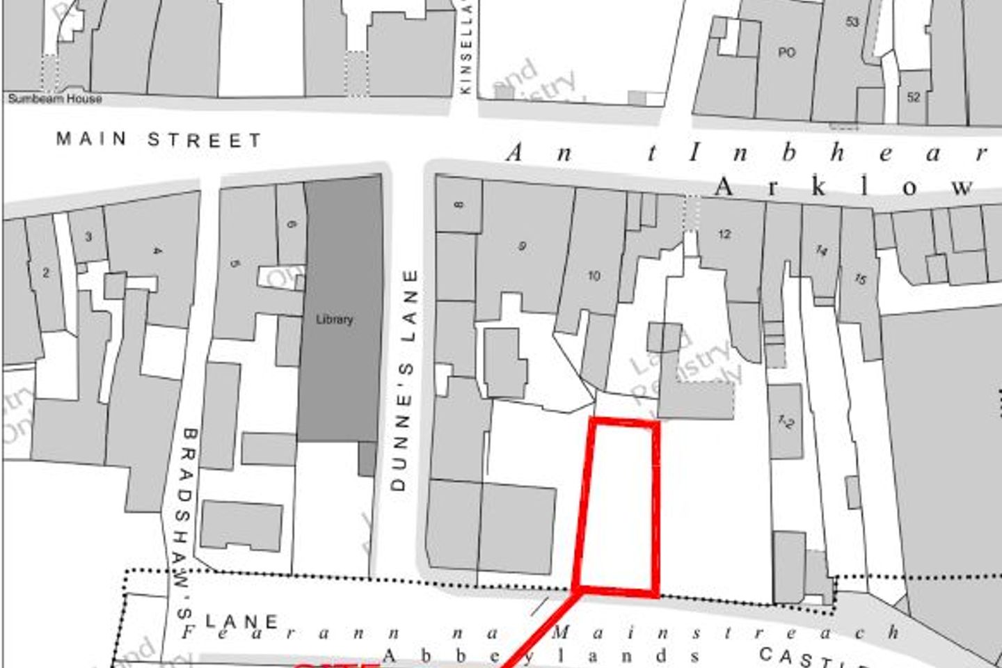 Site - Rear of 11 Main Street, Castle Park area, Arklow, Co. Wicklow