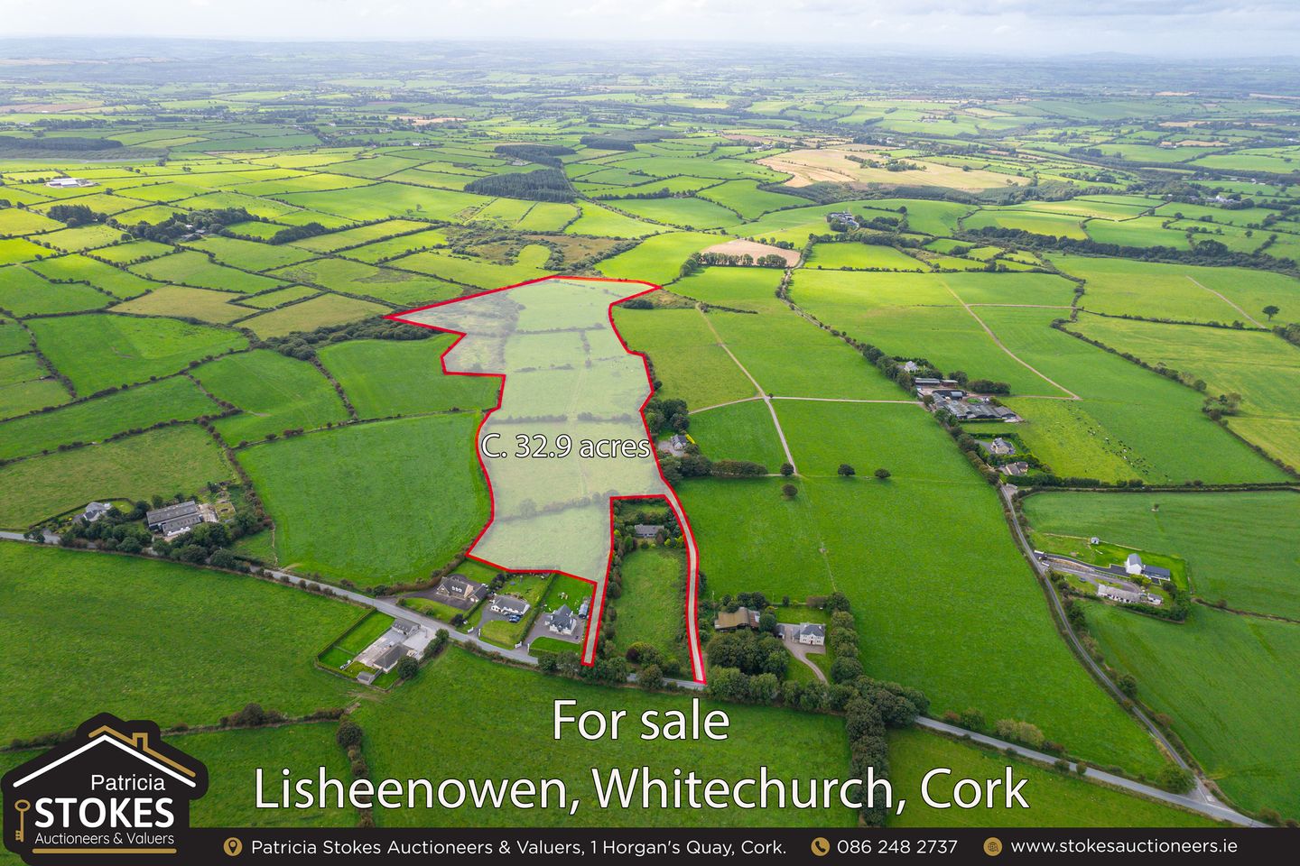 C. 64 acres, Detached home and farm buildings At Lisheenowen and Dromboy North, Whitechurch, Co. Cork