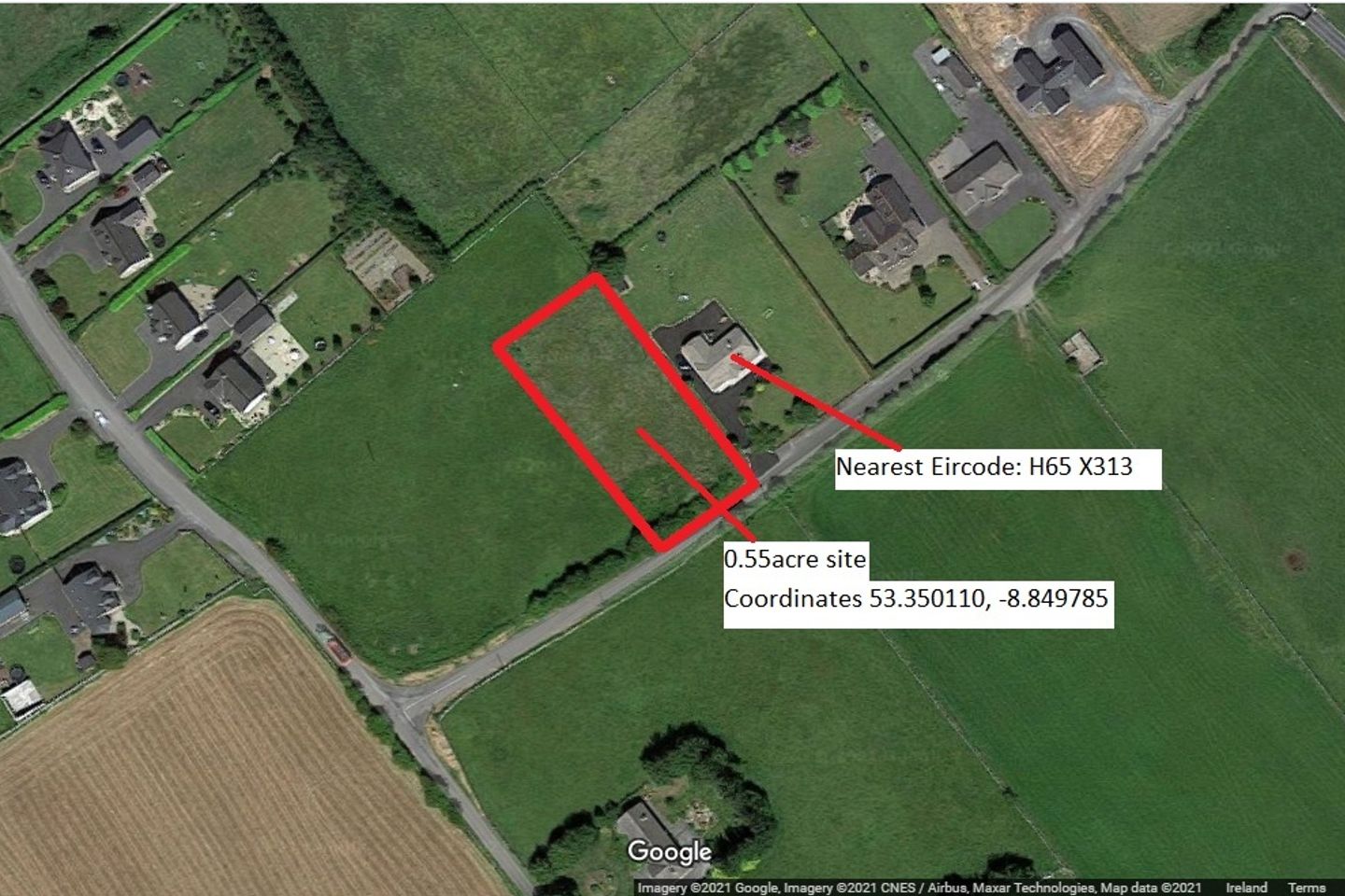 0.55 acre site at Grange East, Turloughmore, Co. Galway