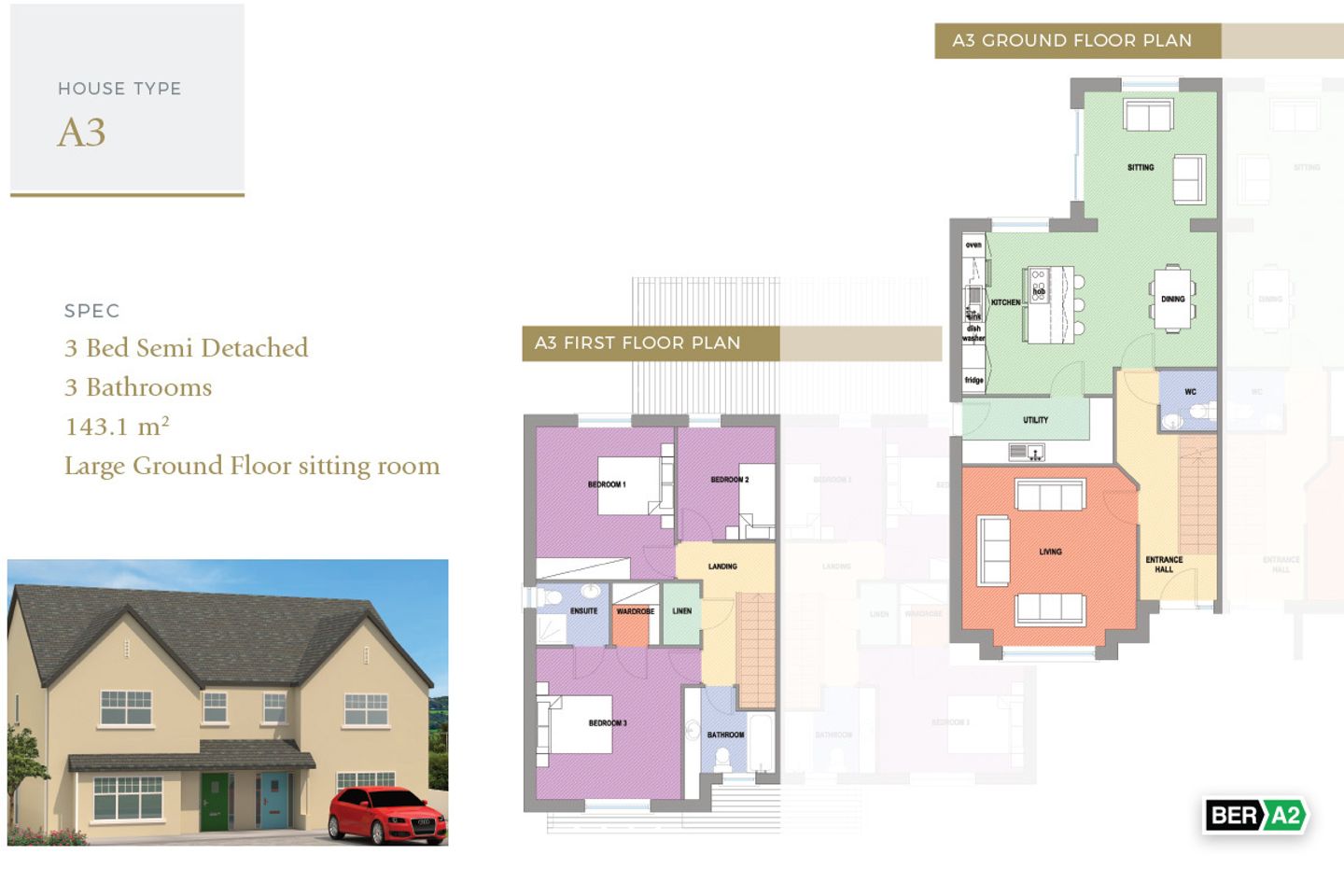 House Type A3, Gort na Gréine, House Type A3, Gort na Gréine, Gort na Gréine, Sixmilebridge, Co