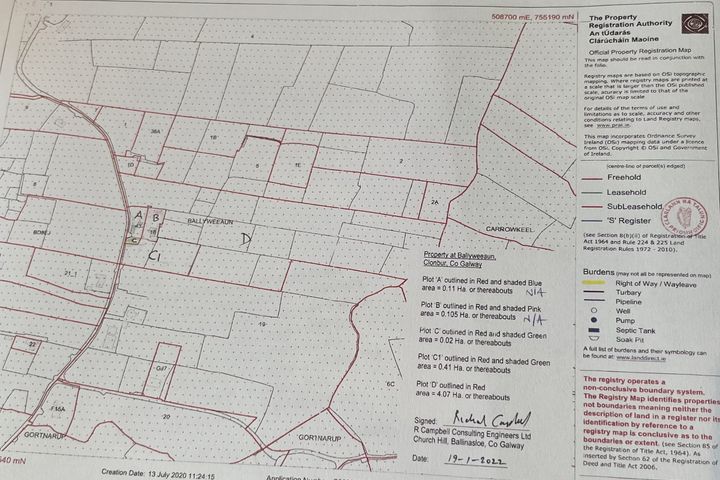 Circa 10 Acres Of Ground Located At Ballyweeaun, Clonbur, Co. Galway
