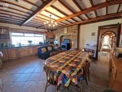 Kitchen showing east wing corridor